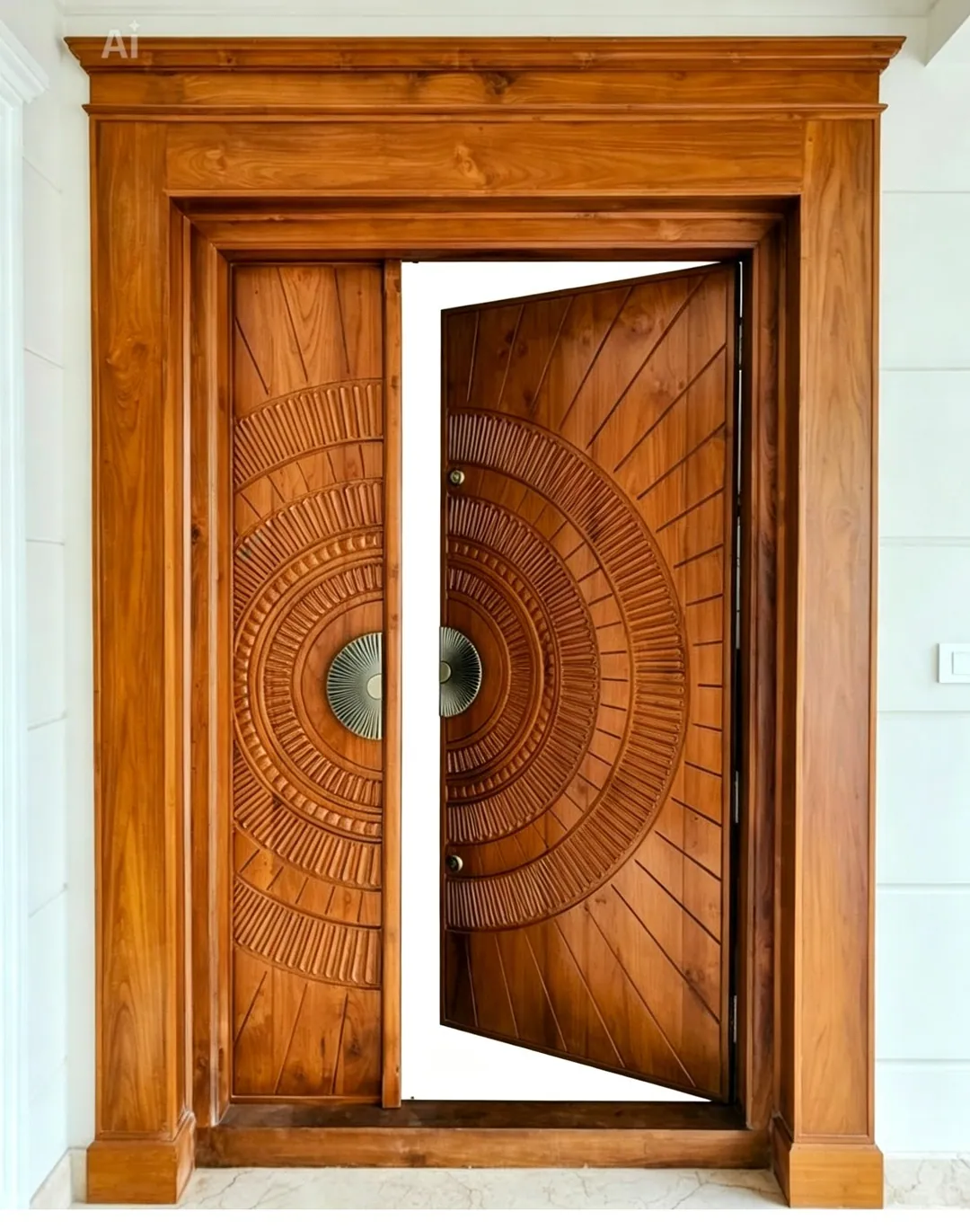 Classic Panel Wooden Door - Elegant Interior Door for Living Room