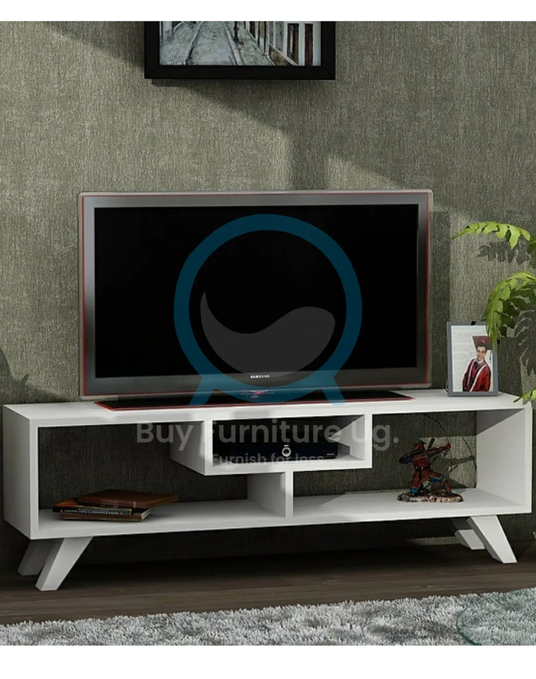 Zibu white Trending Tv stand